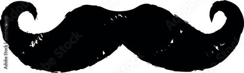 Vintage mustache silhouette rustic old fashioned barber shop graphic vector Handmade Hand Drawn