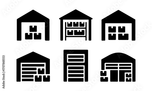 Comprehensive warehouse icon collection for logistics and storage design