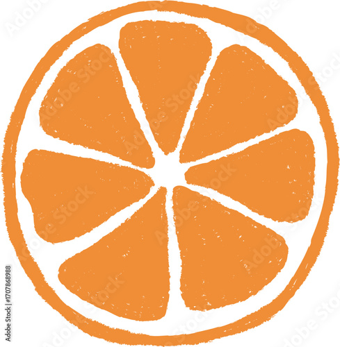 Vibrant orange slice citrus fruit fresh food graphic design vector Handmade Hand Drawn