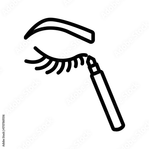 Vector black line icon for Eyeliner