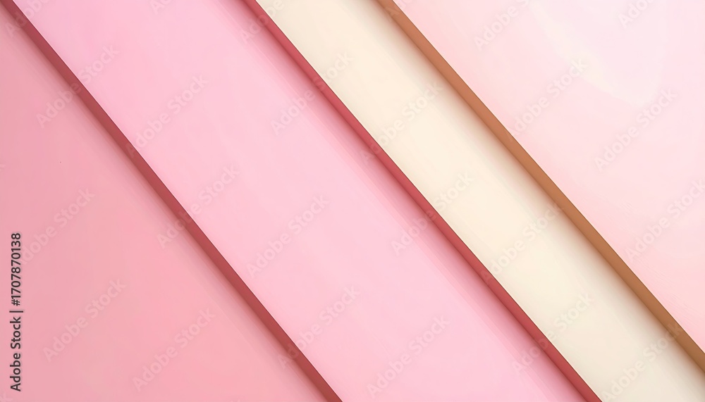 Fototapeta premium Pastel Yellow to Off White Diagonal Gradient Background with Pink Textured Geometric Lines Abstract Wallpaper Design