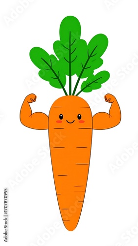 Cute carrot with muscles