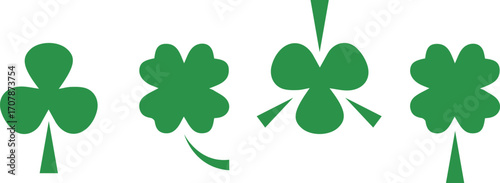 green clover leaf on transparent background, vector illustration