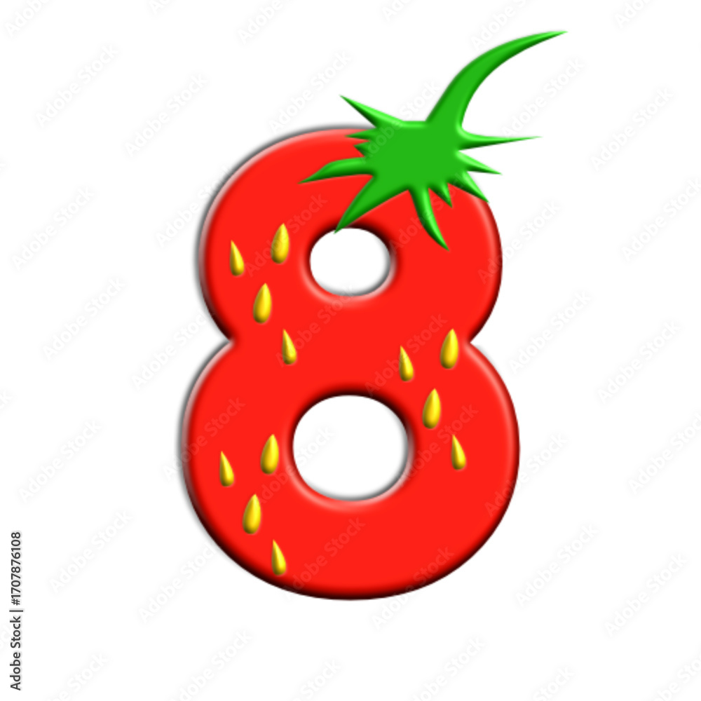 Obraz premium Strawberry Shaped Letter Graphic
