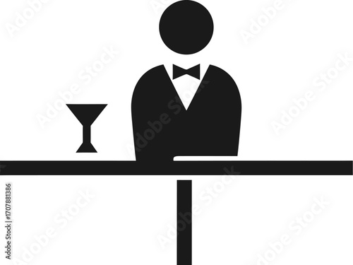 Bartender serving a drink at a bar, representing hospitality and service