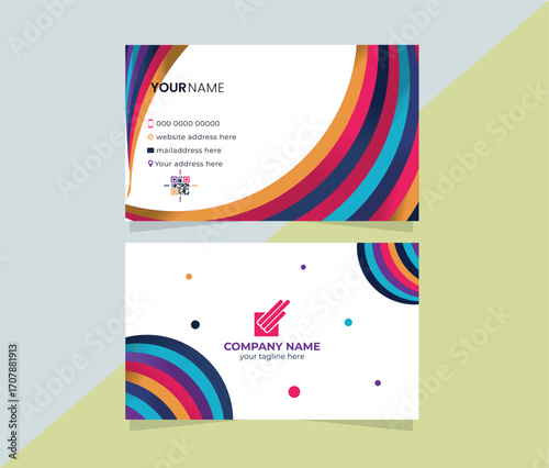 Colourful creative agency business card 