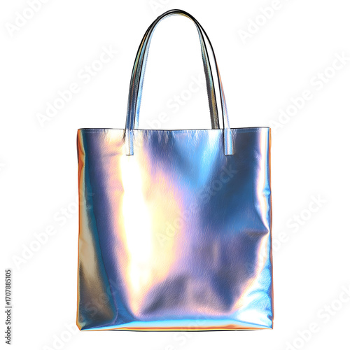 Holographic Tote Bag A Stylish and Modern Accessory with Iridescent Metallic Shine