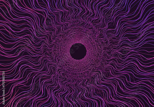 Abstract Wavy Lines Tunnel Vortex Background.