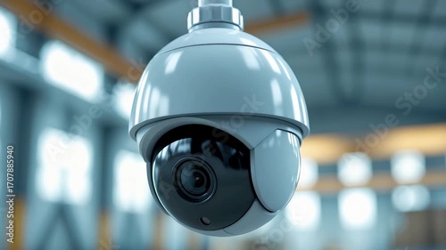 Security Camera Warehouse Ceiling Surveillance Monitoring Equipment Industrial Interior
