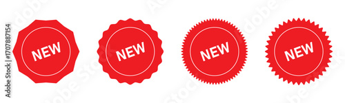 Set of new arrival tag icon set.