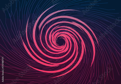 Vibrant Red Swirling Vortex Abstract Background.