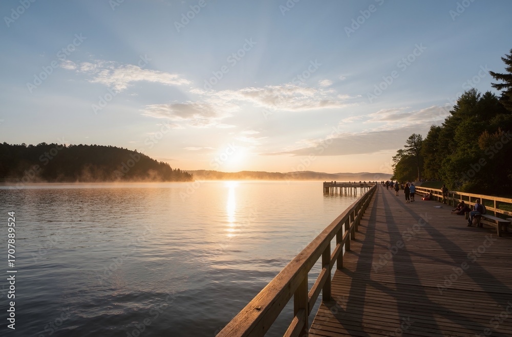 Fototapeta premium sunset over the river