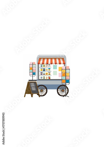 A cute souvenir shop on white background Vector.ai