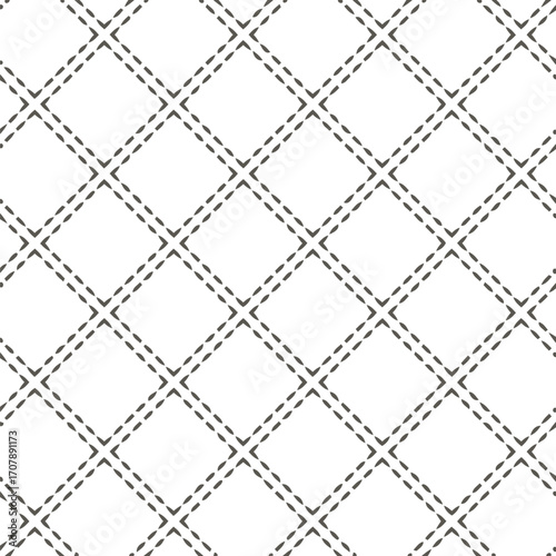 Pattern of dashed lines forming a diamond grid on white
