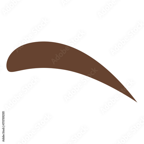 Brown eyebrow with curved shape, facial feature illustration ideal for character or expression designs.

