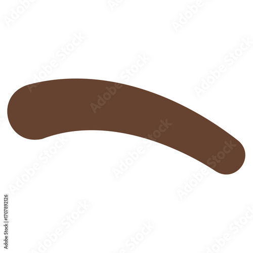 Brown eyebrow with natural curve, facial feature illustration ideal for character or expression designs.

