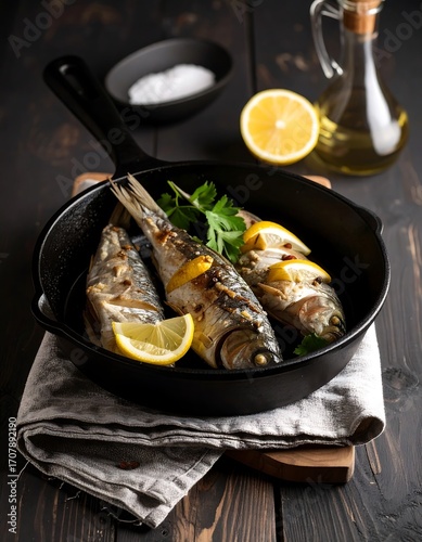 Pan-fried fish with lemon and herbs (3)