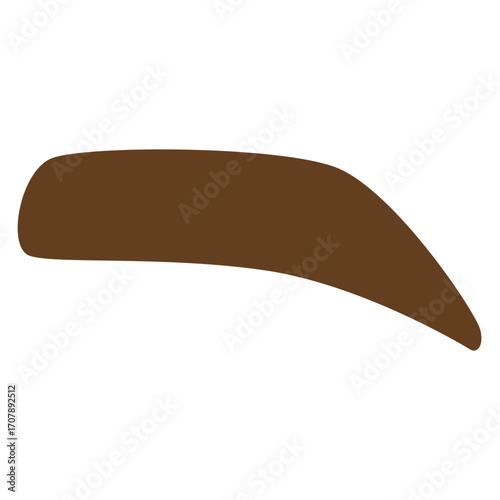 Brown eyebrow with natural curve, facial feature illustration perfect for character or facial expression designs.