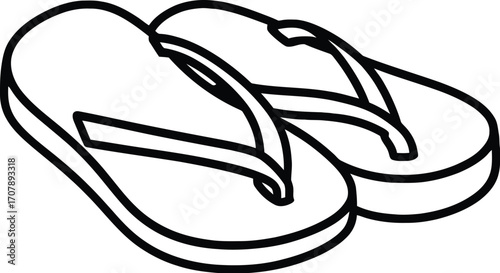 Flip flops sandals footwear beach shoes summer shoes illustration