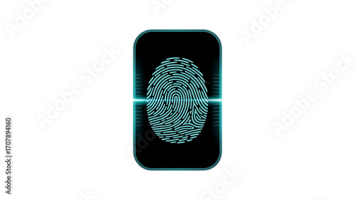 Biometric fingerprint scan with a modern, futuristic design, perfect for security access