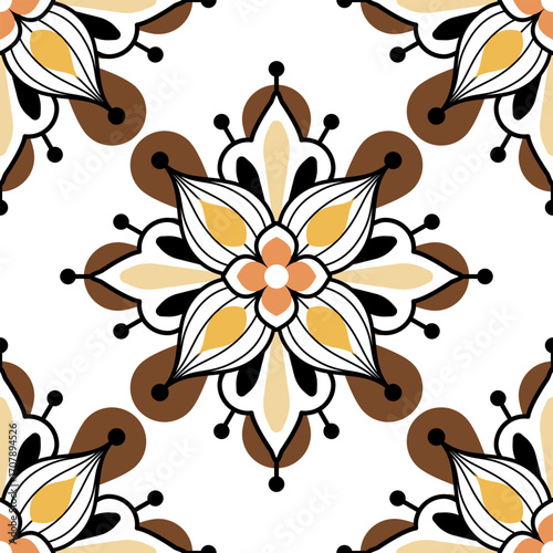 Garden Bloom Ornamental Seamless Design for carpet, print, wrap, decorative, illustration, Fabric, Wallpaper, Ceramics. 
