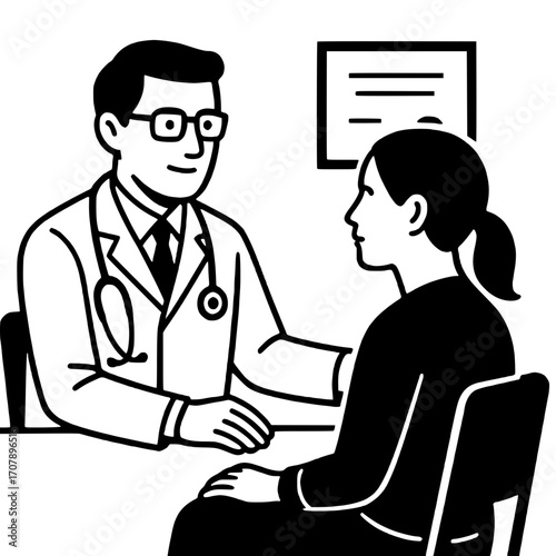 doctor and patient illustration 