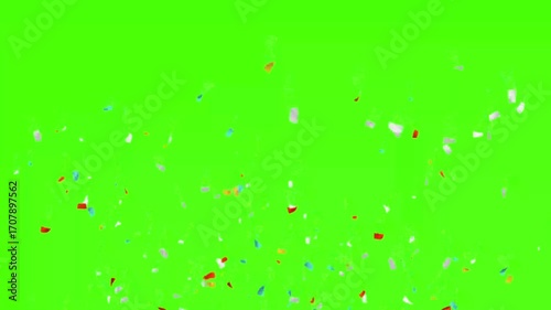 colorful Confetti Explosion Green Screen.