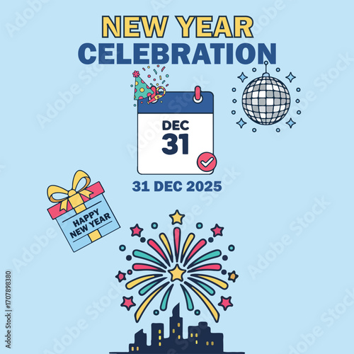 happy 2026 new year asset design resource