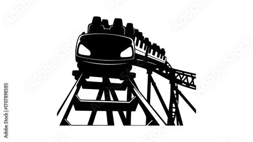 Roller coaster ride with transparent background