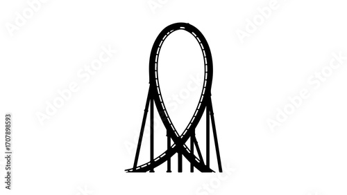 Roller coaster ride with transparent background