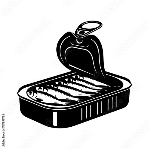 Sardines in can with transparent background