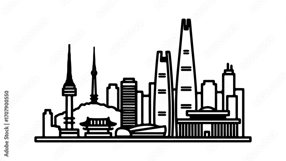 Fototapeta premium Shanghai skyline with transparent background