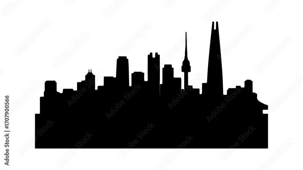 Obraz premium Shanghai skyline with transparent background