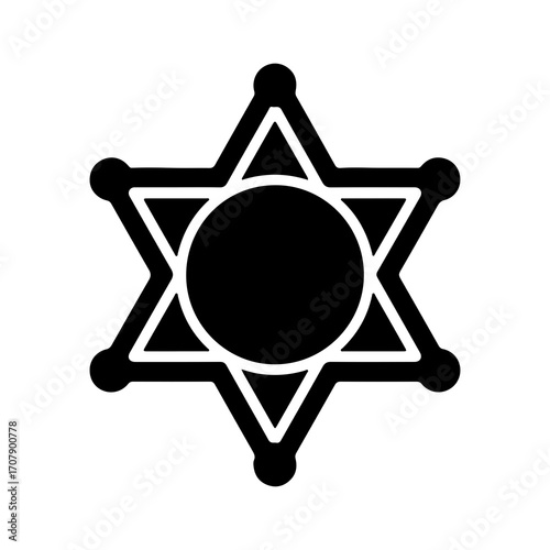 Sheriff star badge with transparent background