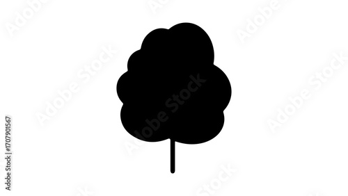Simple tree silhouette with transparent background