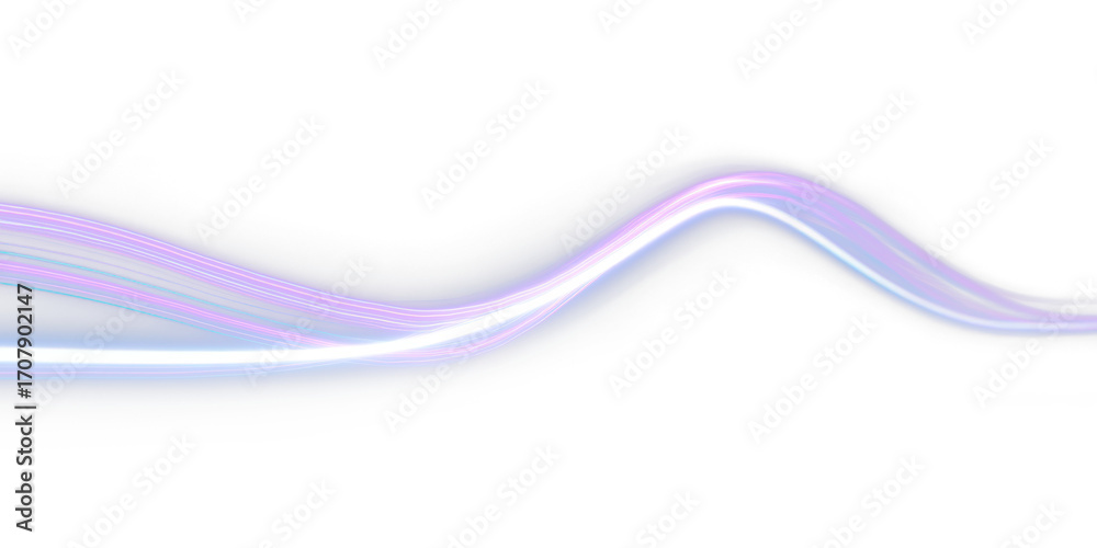 Fototapeta premium purple light speed line and wave glowing isolated on white or transparent png