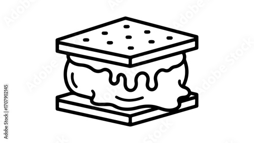 S'more sandwich with transparent background