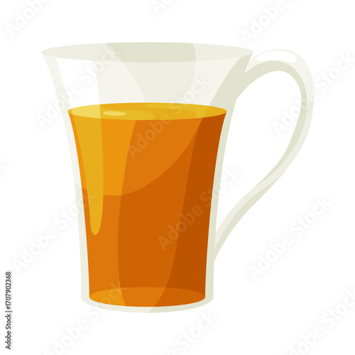 Tea brewing icon. Accessories for tea party. Traditional and cozy tea drinking. Element for aromatic hot drink. Flat vector illustration isolated on white background