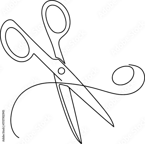 Open scissors cutting thread sewing craft