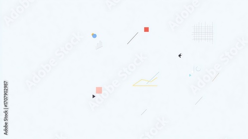 Abstract Design with Shapes and Lines in Minimalist Style