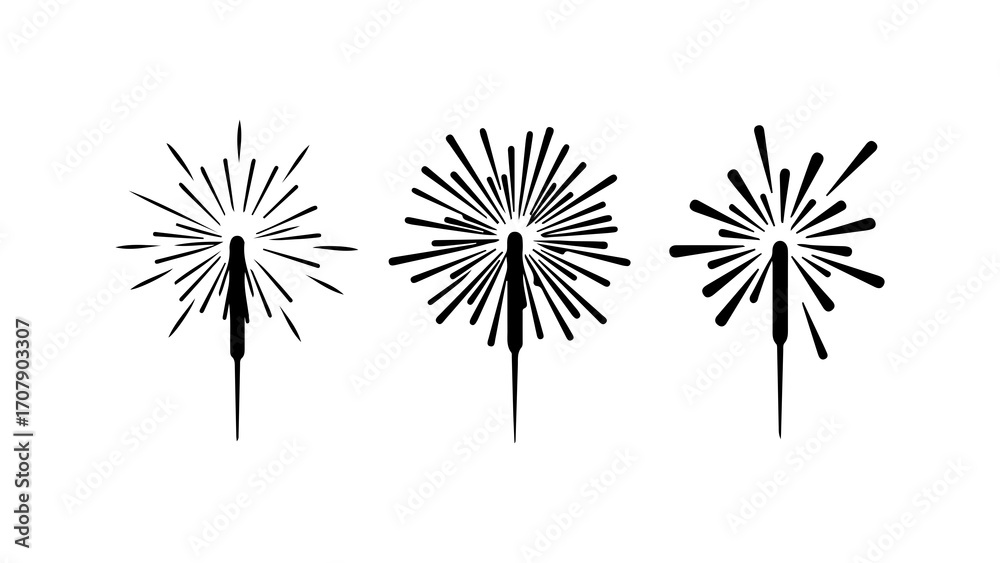 Fototapeta premium Sparklers with transparent background