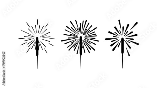Sparklers with transparent background