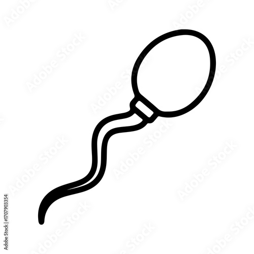 Sperm cell outline with transparent background