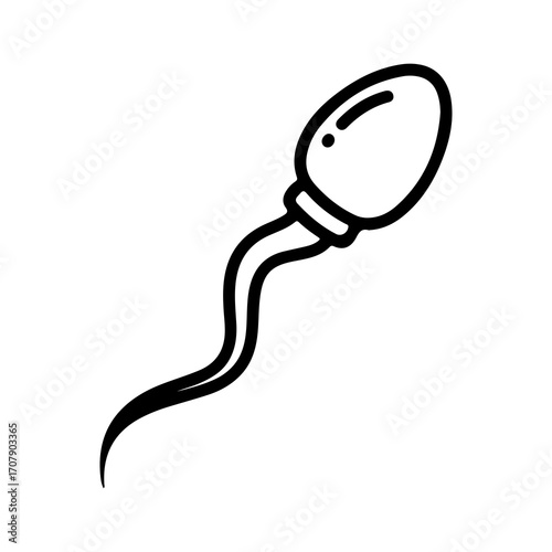 Sperm cell outline with transparent background