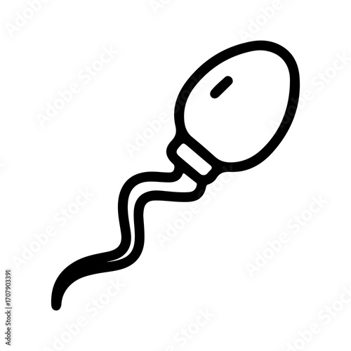 Sperm cell outline with transparent background