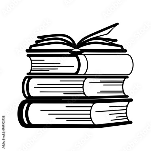 Stack of books with transparent background