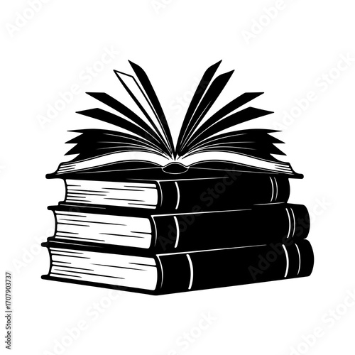 Stack of books with transparent background