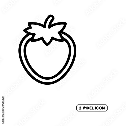 Strawberry outline with transparent background