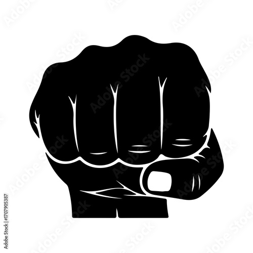 Strong fist icon with transparent background