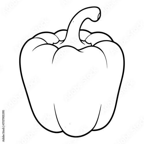  Bell Pepper Vegetable Illustration Colouring Page